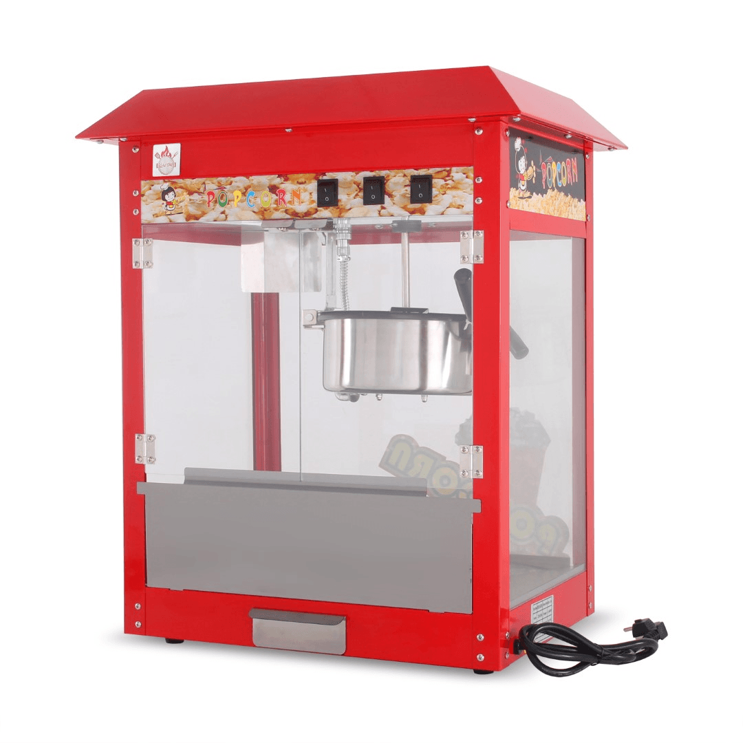 מכונת פופקורן תעשייתית (אדומה)