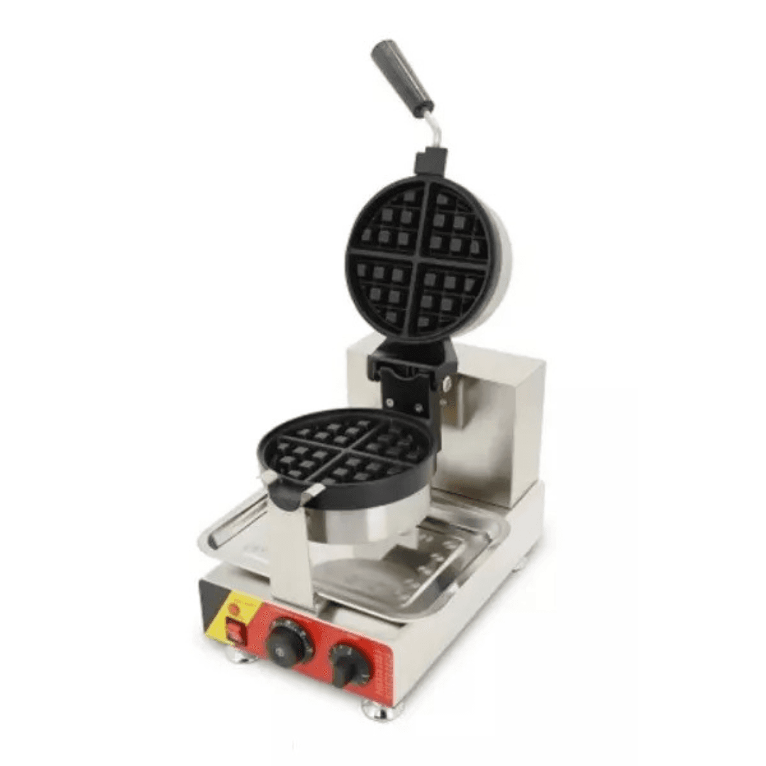 מכונת וופל בלגי עגול מתהפך בודד מכני